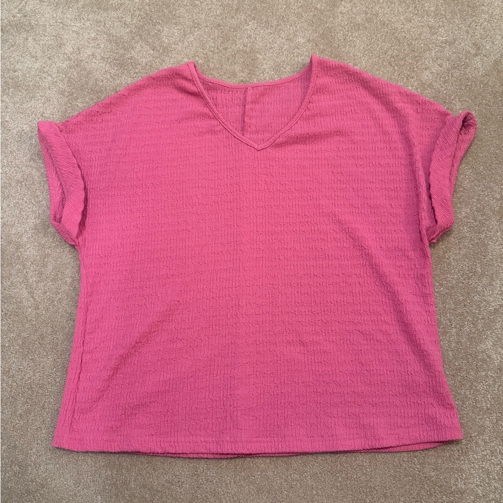 Pink Textured Women's Top